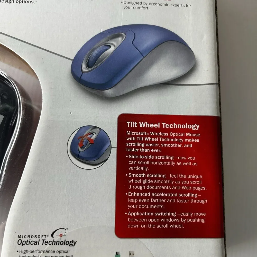 Microsoft Wireless Optical Mouse Part No. X09-49261 Tilt Wheel